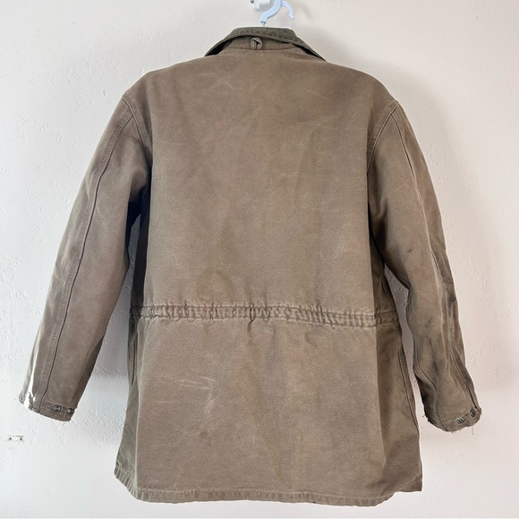 CARHARTT VTG 90s Distressed Canvas Blanket Lined Barn Chore Jacket Brown XL USA - Picture 12 of 16